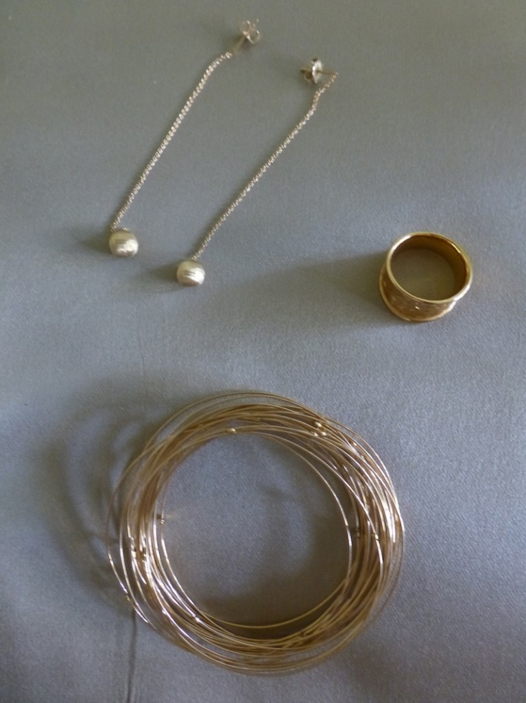 Marco Bicego” yellow gold balls hanging from delicate gold chain earrings,