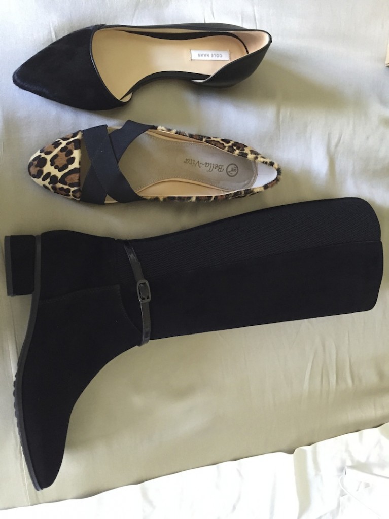 black boots, black flats, leopard flat