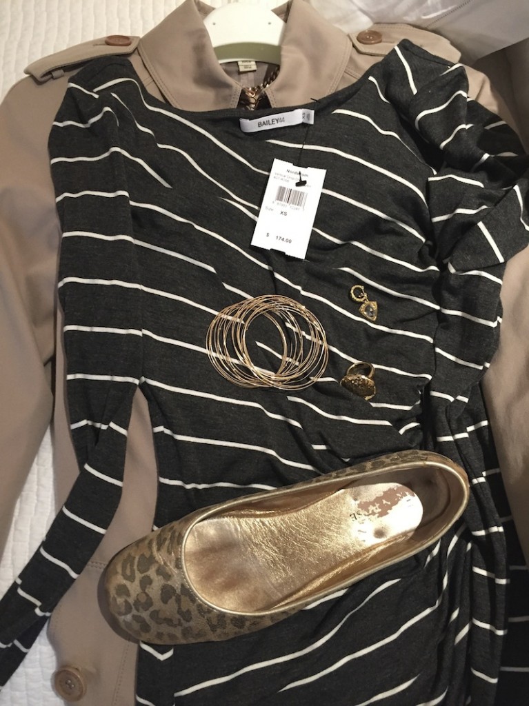 grey long sleeve dress, striped bailey 44