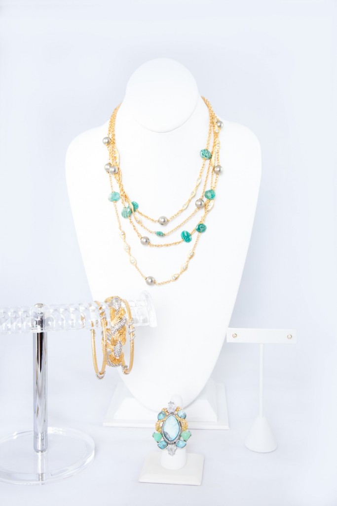 alexis bittar turquoise, diamond studs