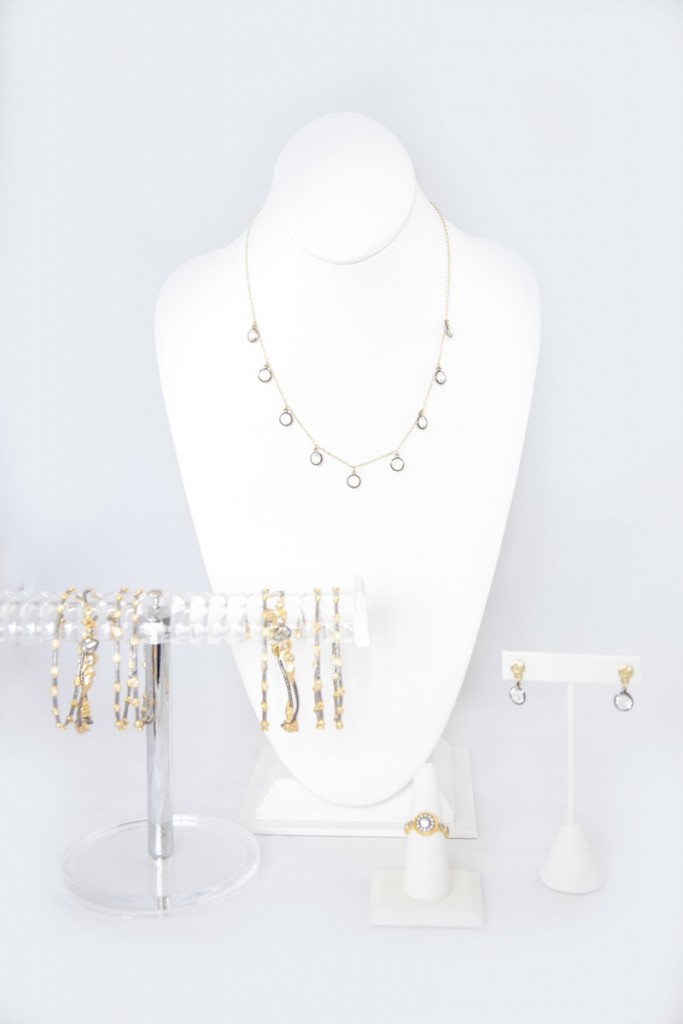 mixed metal gold and pewter necklace