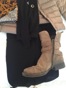 gold stud earrings, gold ring, born brown zip up boots, born taupe short boots