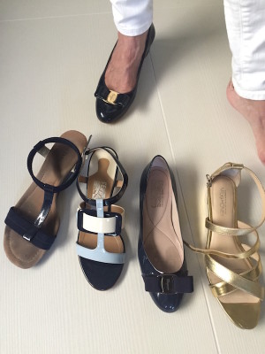 navy alfani sandal, salvatore ferragamo multi-blue sandal, navy flat, milk and honey gold sandal