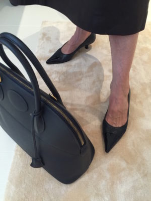 navy handbag, salvatore ferragamo black pointy toe heels