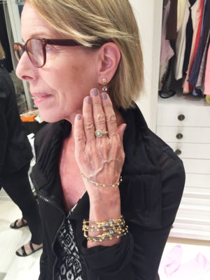 mixed metal drop earrings, mixed metal ring, mixed metal bangles, mixed metal bracelet set