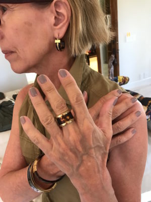 gold and tortoise hoop earrings, gold and tortoise ring, gold and tortoise bracelets, gold and tortoise bangles