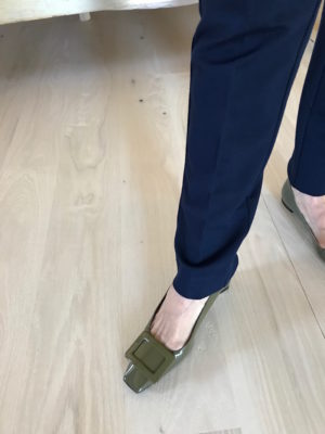 green patent leather square toe heels