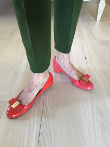 salvatore feragamo pink patent leather heels, salvatore feragamo orange patent leather flats