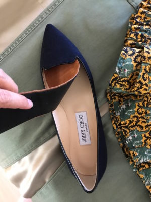 jimmy choo navy blue flats