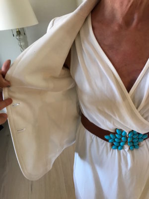 brown statement belt, brown aqua blue stone belt