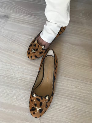 charlotte olympia brown animal print flats, charlotte olympia cat flats