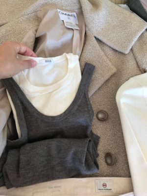 wolford white long sleeve top, worth brown tank top