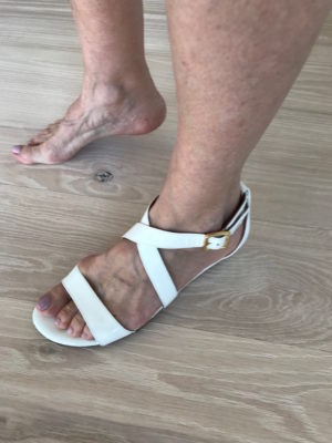 soft white patent strappy sandals