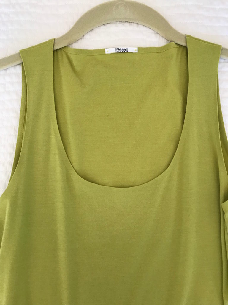 wolford lime green sleeveless top, wolford lime green u-neck top