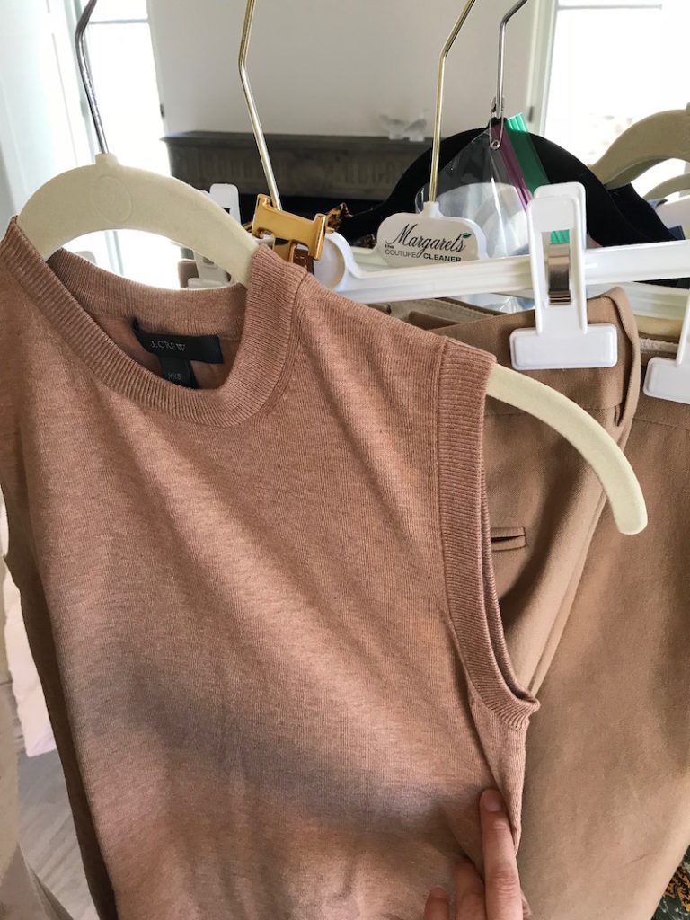 j.crew tan sleeveless top, j.crew tan crew neck top
