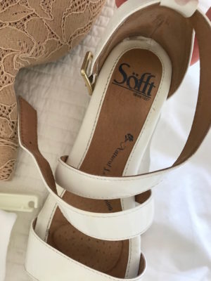 soft white strappy sandals