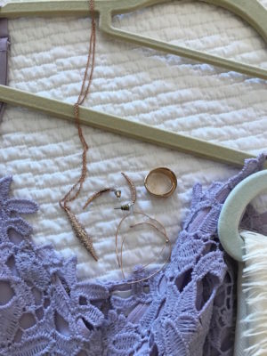 rose gold and crystal pendant necklace, rose gold and crystal claw stud earrings, rose gold bar dangle earrings, rose gold ring