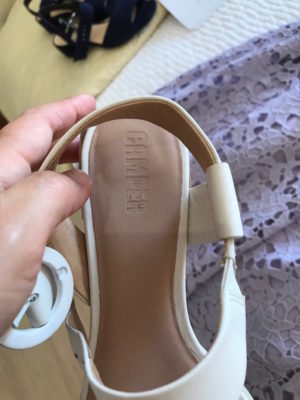camper white heel sandals