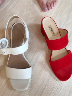 camper white heel sandals, paul green red suede heel sandals