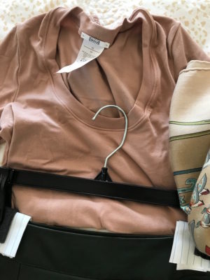 wolford light pink round neck one piece top, wolford light pink long sleeve one piece top