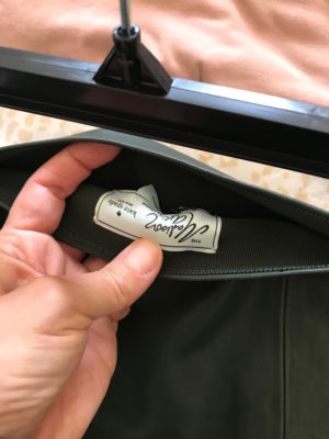 kate spade dark green leather skirt