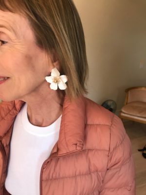 white flower earrings