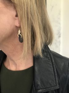 purple stone drop earrings