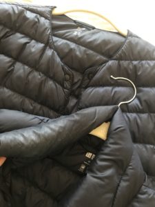 black puffer jacket, black puffer vest