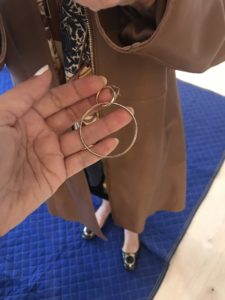 gold drop hoop earrings