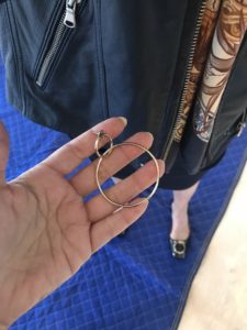 gold drop hoop earrings