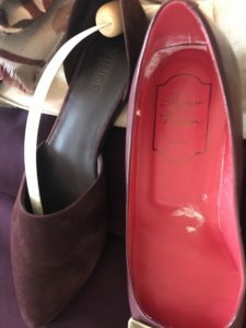 Vince purple heels, purple and gold shoe