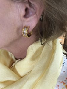 mixed metal small hoop earrings