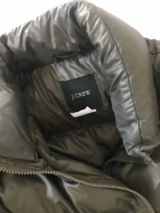 jcrew olive green puffer jacket