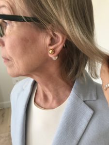 gold and silver ball earrings