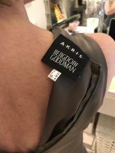 Bergdorf Goodman dark grey ruffled blouse