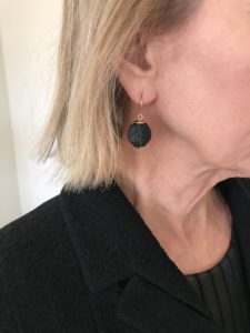 black ball earrings