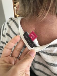 Vince Camute grey and white striped shirt