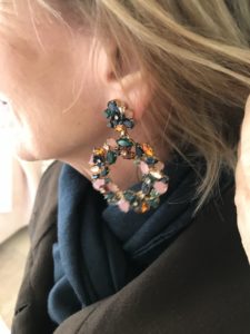 multi color statement earrings