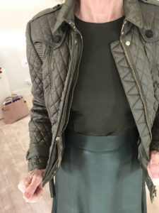Worth olive green shirt, Burberry olive green quilted jacket