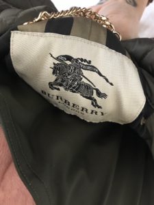 Burberry dark green quilted jacket