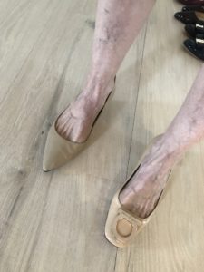 Cole Haan nude pointy toe flats, Ferragamo cream flats